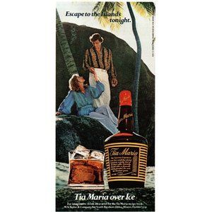 1978 Tia Maria Coffee Liqueur Vintage Print Ad Caribbean Islands Palm Tree Photo